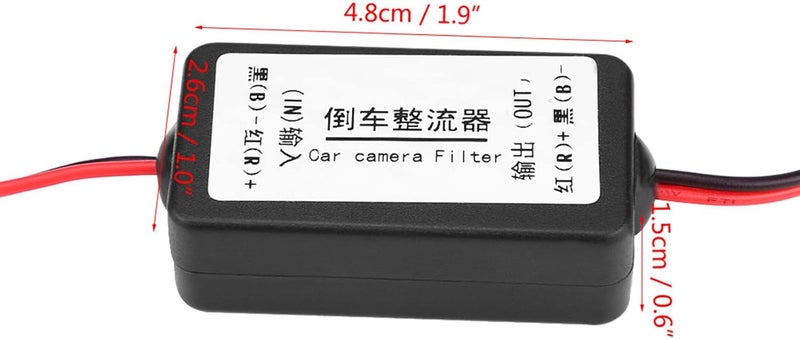 Chazcool Car Camera Filter, Rear View Rectifier for Germany American Car Series, 12V DC Power Relay Capacitor Filter Connector for Backup Camera - Image 2